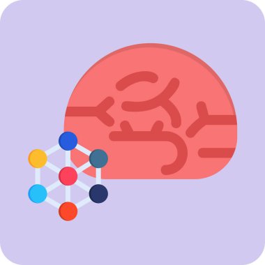 beyin ikonu vektör illüstrasyonu