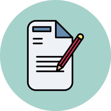 Minimalist bir dizaynda bir belge simgesinin vektör illüstrasyonu.