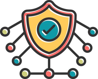 ağ koruması siber güvenlik ikon vektör çizimi 