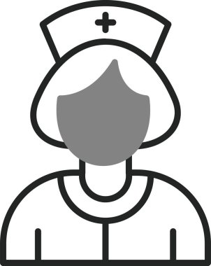 Hemşire hanım. Web simgesi basit illüstrasyon