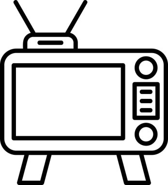 TV simgesi vektör illüstrasyonu 