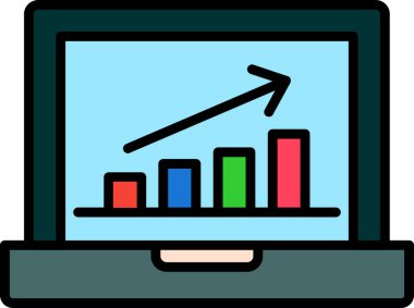 işletme büyüme grafiği vektör simgesi