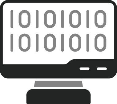 İkili Kod, Web simgesi basit illüstrasyon