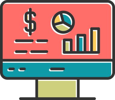 Veri Analizi işi ve finans ikonu vektör illüstrasyonuName