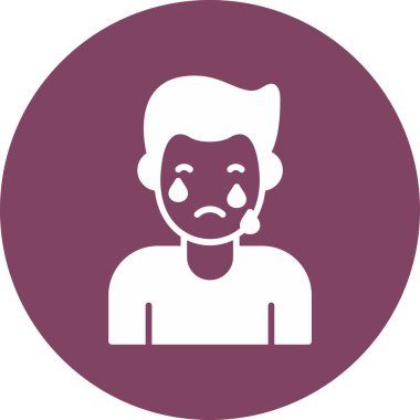 Üzgün ve ağlayan surat. Basit tasarım