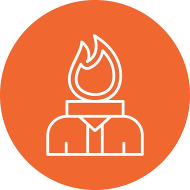 alevler içindeki baş tutku konsepti vektör illüstrasyonu 