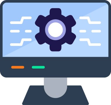 bilgisayar kodlama simgesi, vektör illüstrasyonu