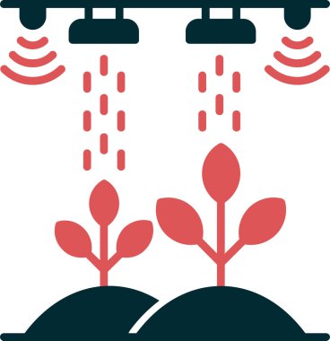 Kişisel ve ticari kullanım için akıllı bir çiftlik simgesinin renkli vektör betimlemesi.