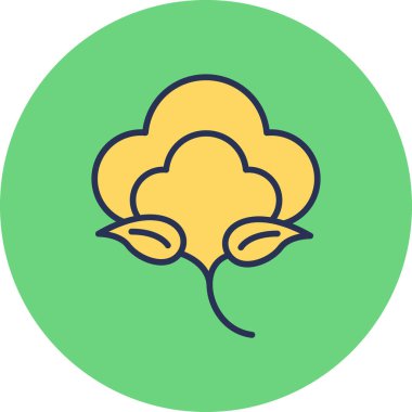 Pamuk bitkisi simgesi, vektör çizimi