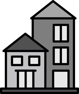 evler web simgesi basit illüstrasyon  