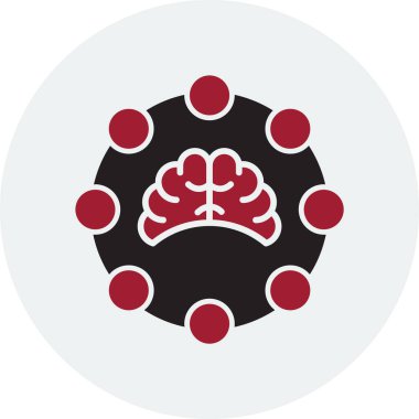 Beyin. Web simgesi basit bir illüstrasyon. Uyum sembolü 