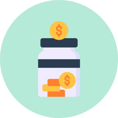 Cam kavanoz simgesi, vektör illüstrasyonu basit tasarım