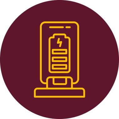 Şarj edilmiş pil simgesi. vektör illüstrasyonu