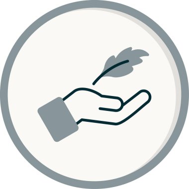 Tüy ve hafif konseptli insan elinin basit doğrusal resmi