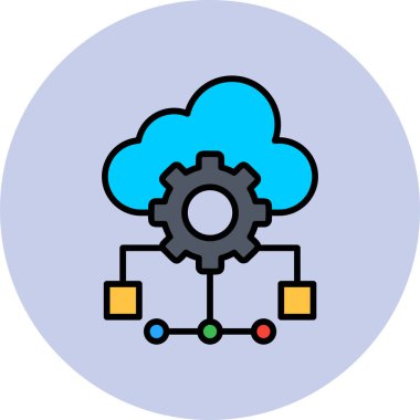 İnternet amaçları için büyük verileri temsil eden soyut düz tasarım simgesi.