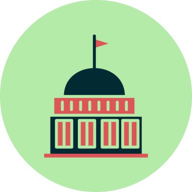 Parlamento binası simgesi, vektör illüstrasyonu 