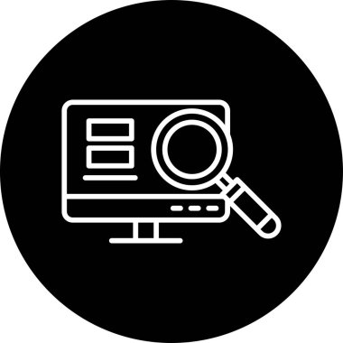 Soruşturma. Web simgesi basit illüstrasyon