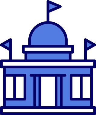 Elçilik binası ikon vektör illüstrasyonu