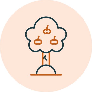 elma ağacı ikonu vektör illüstrasyonu