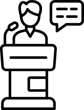 Konuşmacı, konferans sunum simgesi