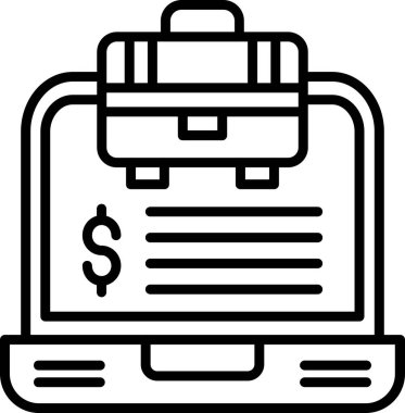 Çevrimiçi iş ve finans simgesinin vektör illüstrasyonu