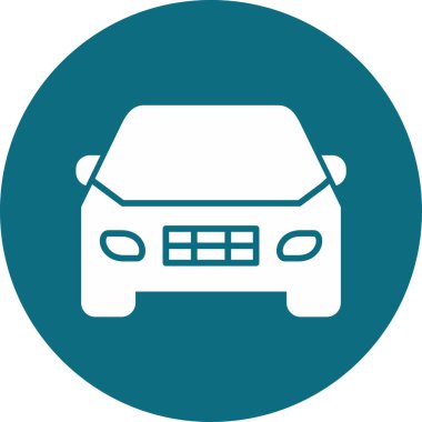 Vektör araba simgesi, temiz ve basit illüstrasyon.