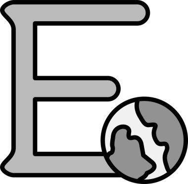 Yaratıcı büyük E harfi ve alfabe için toprak simgesi