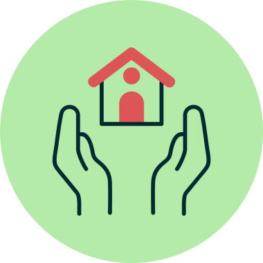 Gayrimenkul. Web simgesi basit illüstrasyon