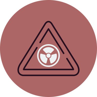 radyoaktif işareti simge vektör çizim 