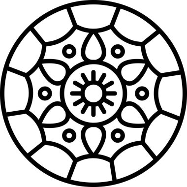 Mandala 'nın temel çizgisi, kutsal çiçek sembolü.