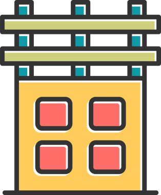 Şehir binası simgesi, vektör illüstrasyonu basit tasarım