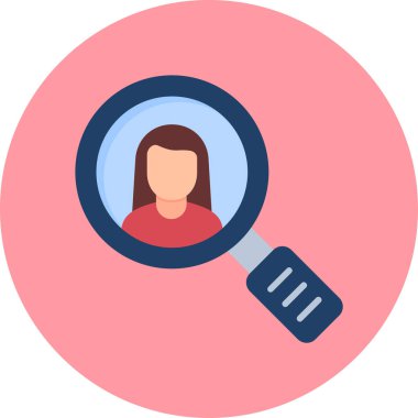 Büyüteçle araştırma konseptinin basit çizgi görüntüsü