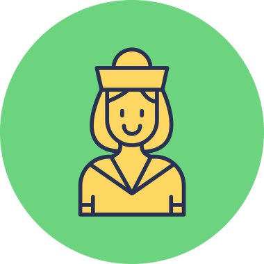 Sailor web simgesi, basit vektör illüstrasyonu