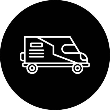 Minivan. Web simgesi basit illüstrasyon 