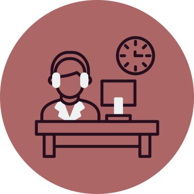 operatör düz simge, vektör, illüstrasyon