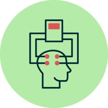 Elektroensefalogram ağ simgesi, vektör illüstrasyonu     