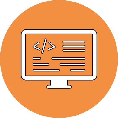 Kodlama. Web simgesi basit illüstrasyon