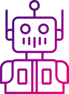 Çizgi robotik yaratığın temel doğrusal portresi 