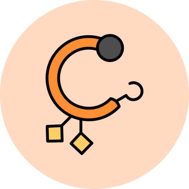 Küpe ağ simgesi vektör illüstrasyonu