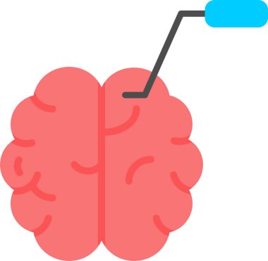 Beyin Simgesi Basit Vektör İllüstrasyonu 