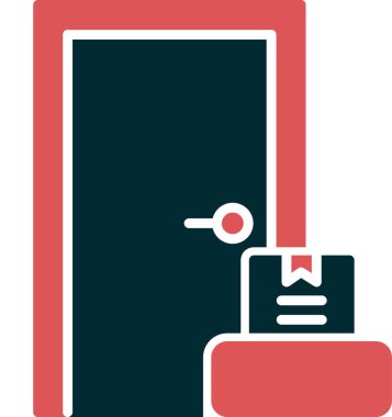 Kapıdan kapıya. Web simgesi basit illüstrasyon