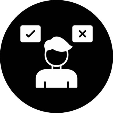 Karar verme ikonu. vektör illüstrasyonu