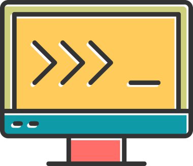 bilgisayar terminali simgesi, vektör illüstrasyonu basit tasarım