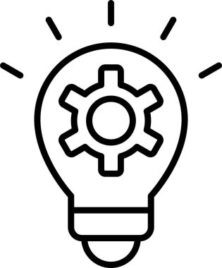 Basit fikir simgesi, vektör illüstrasyonu