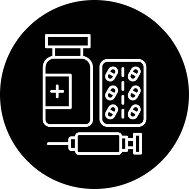 Aşı simgesi tasarımının vektör çizimi