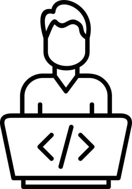 Kodlama. Web simgesi basit illüstrasyon