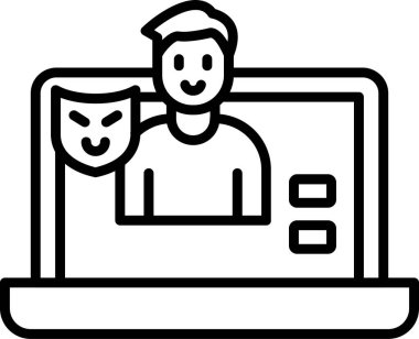 Sahtekarlık. Web simgesi basit illüstrasyon