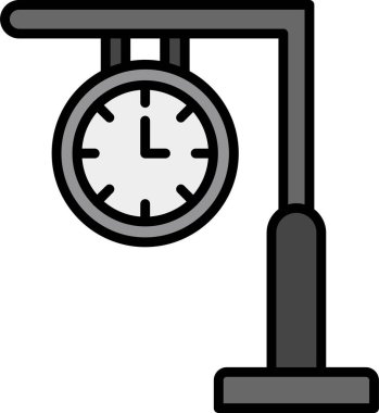 Saat web simgesi, vektör illüstrasyonu