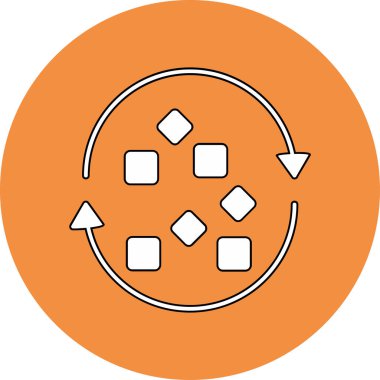 Yapılandırılmamış veri simgesinin düz vektör çizimi