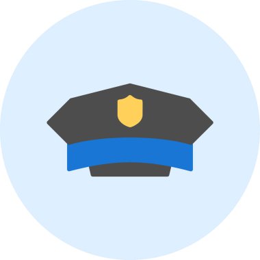 Polis memuru şapkası simgesinin vektör çizimi